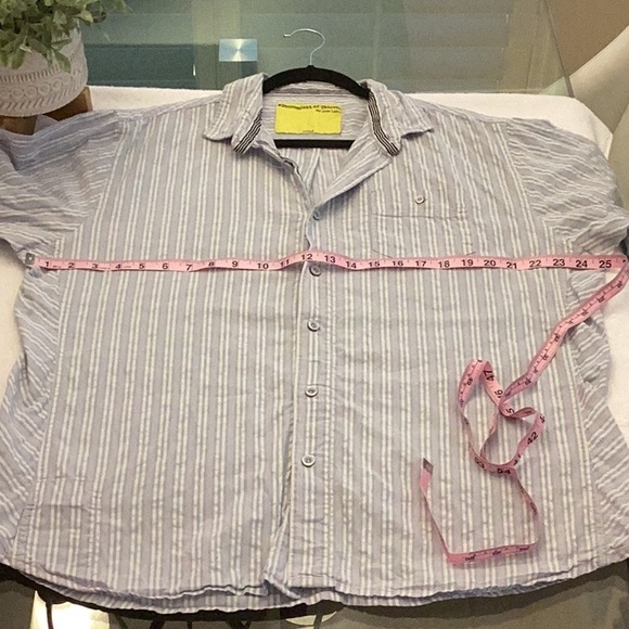 Descendant of Thieves Blue White Pink Stripes shrt slv button down sz XXL GUC - Picture 14 of 17